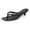 Women’s Flip-Flops Kitten Heels Thong Sandals For Women Square Toe Slip On Fashion Summer Dress Sandals