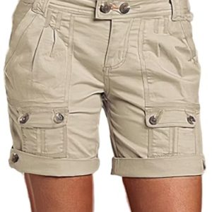 Women's Cargo Shorts Trendy Low Waist Summer Hiking Shorts with Flat Pocket