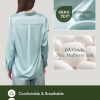 Silk Blouses for Women Long Sleeve Women’s 100% Pure Silk Blouses Elegant Button Down Shirt Smooth Tops Cool Shirts